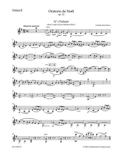 C. Saint-Saëns: Oratorio de Noël op. 12, GsGchOrch (Vl2)