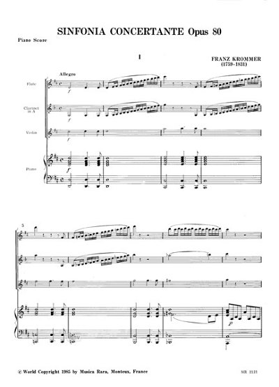 F. Krommer: Sinfonia Concertante D-Dur Op 80