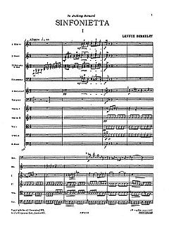 L. Berkeley: Sinfonietta For Orchestra Op.34 (Miniature Score)