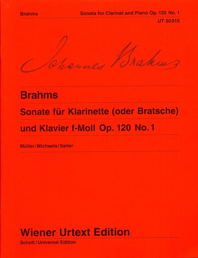 J. Brahms: Sonate fuer Klarinette (od, Klar/VaKlav (KlaPa+St