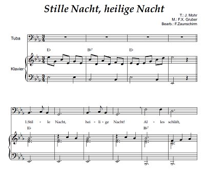 DL: (Traditional): Stille Nacht, heilige Nacht, TbOrg (Par2S