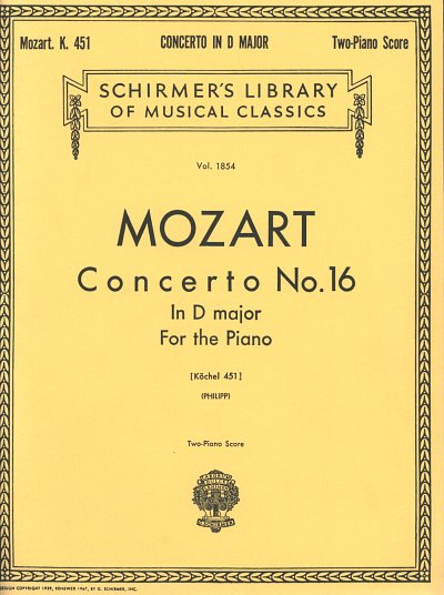 W.A. Mozart: KONZERT 16 D-DUR KV 451, 2Klav (SpPart)