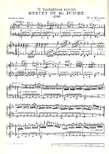W.A. Mozart: Variations KV 573 , Klav