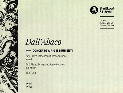 E. dall'Abaco: Concerto e-Moll op. 5/3, Orgelstimme
