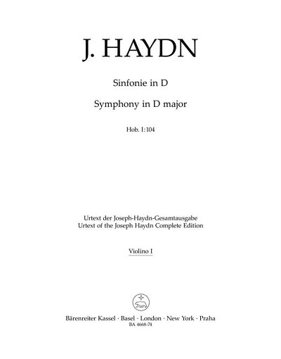 J. Haydn: Sinfonie 104 D-Dur Hob 1/104 (Londoner)