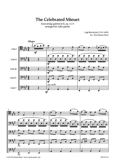DL: L. Boccherini: The Celebrated Minuet arranged for cello 