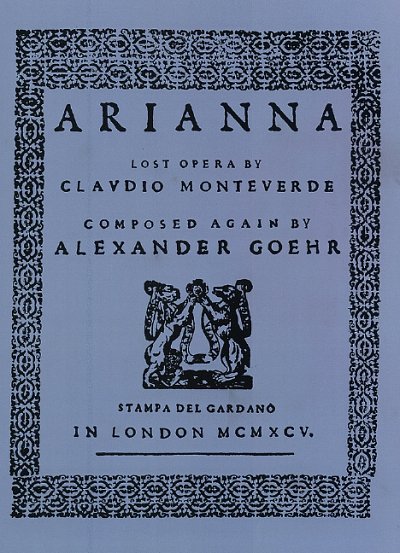 A. Goehr: Arianna op. 58  (KA)