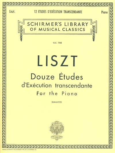 F. Liszt: 12 Études d'ex?cution transcendante, Klav