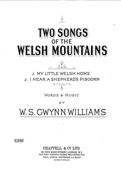 DL: W.S. Gwynn Williams: I Hear A Shepherd's Pigborn (f, Ges
