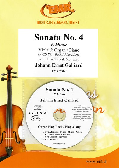 J.E. Galliard: Sonata No. 4, VaKlv/Org (+CD)
