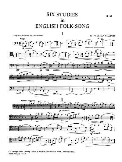 R. Vaughan Williams: Six Studies in English F, FagKlav (Fag)