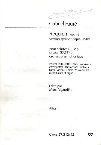 G. Fauré: Requiem op. 48, 2GsGchOrchOr (Vla1)