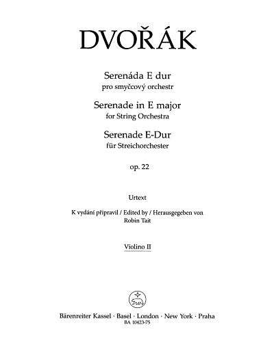 A. Dvorak: Serenade fuer Streichorchester E-Dur op, Str (Vl2