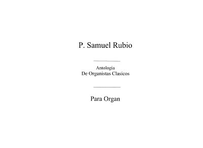 Antologia De Organistas Clasicos, Org