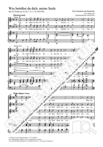 DL: F. Mendelssohn Barth: Was betrübst du dich, , GchOrg (Pa
