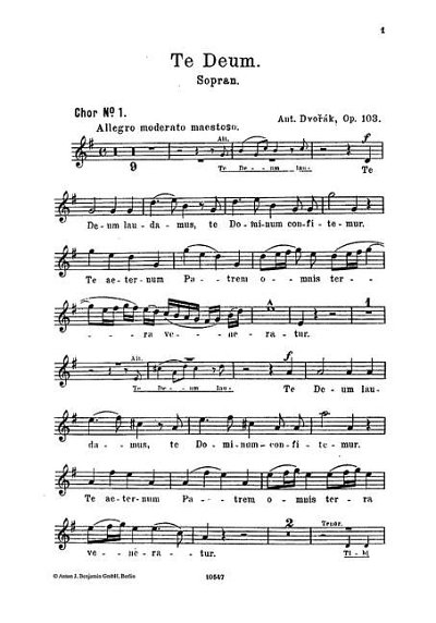 A. Dvořák y otros.: Te Deum op. 103
