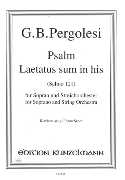 G.B. Pergolesi: Laetatus sum in his, GesSStro (KA)
