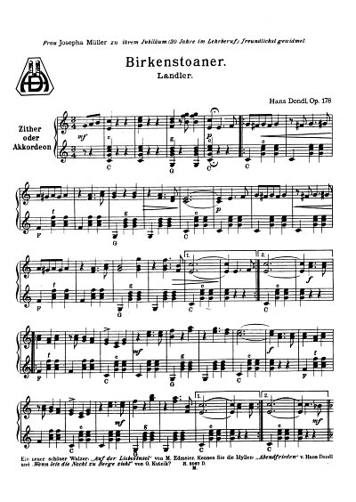 H. Dondl: Birkenstoana Landler Op 178