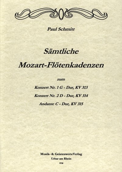 W.A. Mozart: Saemtliche Kadenzen Kv 313-315