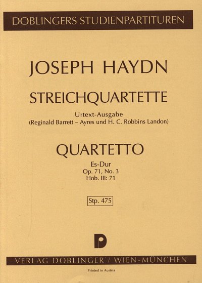 J. Haydn: Streichquartett Es-Dur op. 71/3 Hob. III:71
