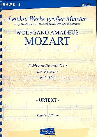 W.A. Mozart: 8 Menuette Mit Trio Für Klavier, Kv 315G