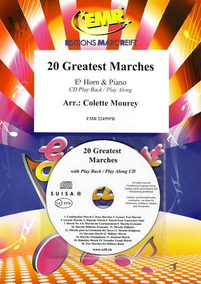 C. Mourey: 20 Greatest Marches, HrnKlav (+CD)