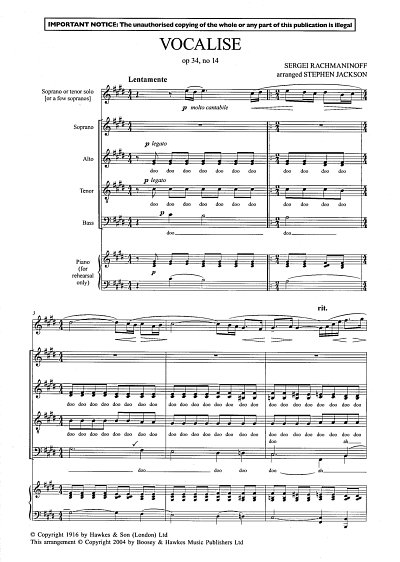 S. Rachmaninow: Vocalise op. 34, No. 14 (Chpa)