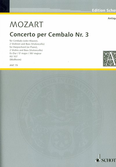W.A. Mozart: Concerto III Es-Dur KV 107