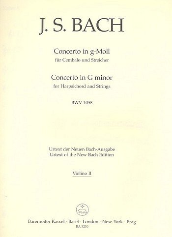 J.S. Bach: Concerto in g-Moll BWV 1058, KlavStrBc (Vl2)