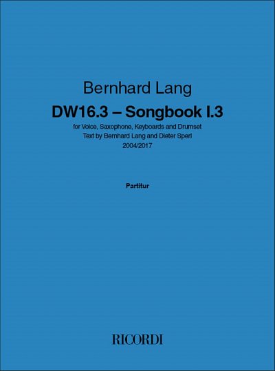 B. Lang: DW 16.3 Songbook I (Pa+St)