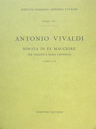 A. Vivaldi: Sonata per Violino e BC in Fa Rv 2, VlBc (Part.)