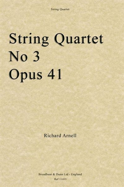 String Quartet No. 3, Opus 41, 2VlVaVc (Pa+St)