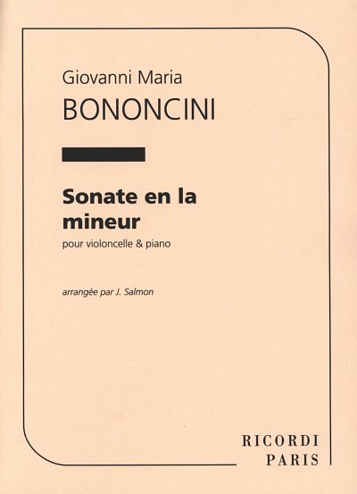 G. Bononcini: Sonate En La Mineurvioloncelle Et , Vc (Part.)