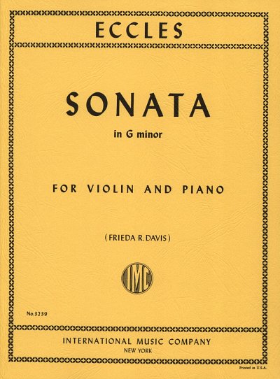 H. Eccles: Sonate in g-Moll, VlKlav (KlavpaSt)