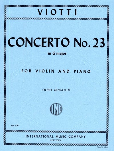 G.B. Viotti: Concerto No. 23 in G major, VlKlav (KlavpaSt)