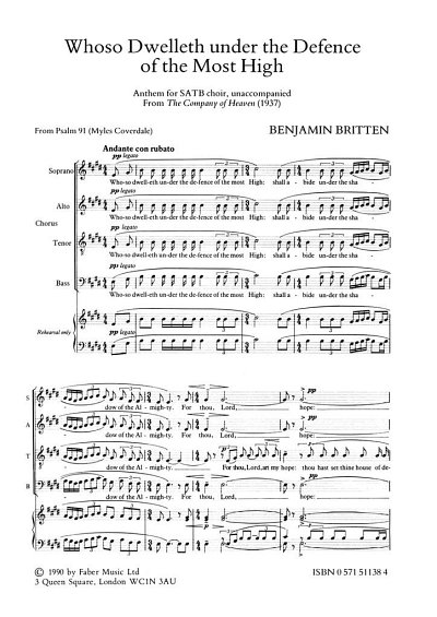 B. Britten: Whoso Dwelleth Under The Defence Of The Most Hig