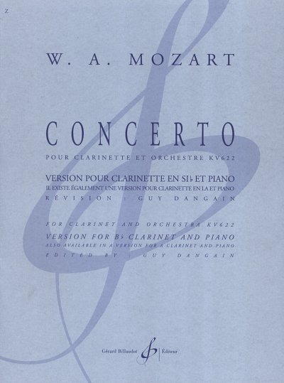 W.A. Mozart: Concerto KV622, KlarKlv (KlavpaSt)