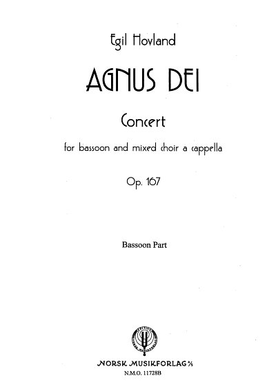 E. Hovland: Agnus dei op. 167, GChFag (Fagsolo)