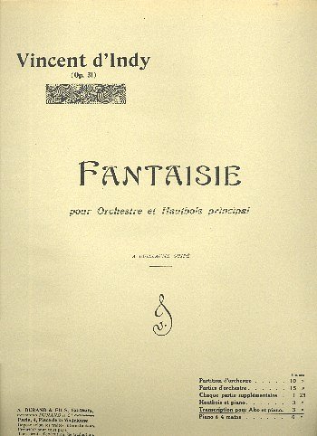 V. d'Indy: Fantaisie Alto-Piano , VaKlv (Part.)