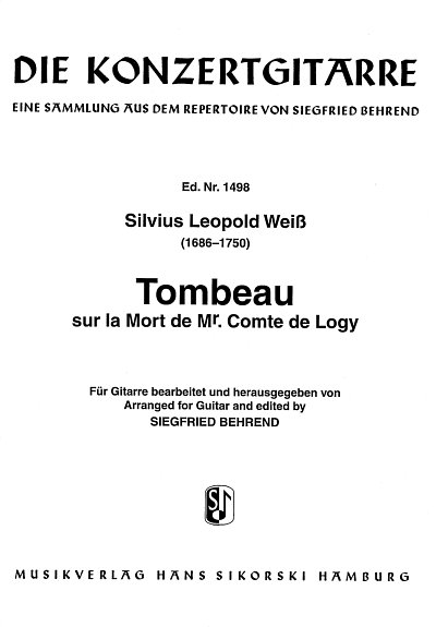 AQ: Weiss Silvius Leopold: Tombeau Sur La Mort De M (B-Ware)
