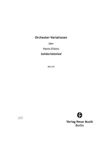Vari Autori: Orchestervariationen über Hanns Eislers "Solidaritätslied"