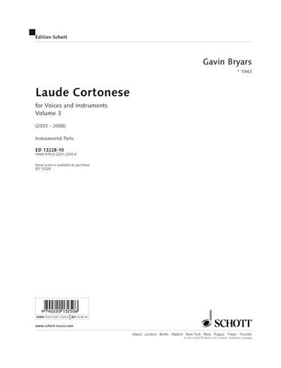 DL: G. Bryars: Laude Cortonese, GesInstr (Stsatz)