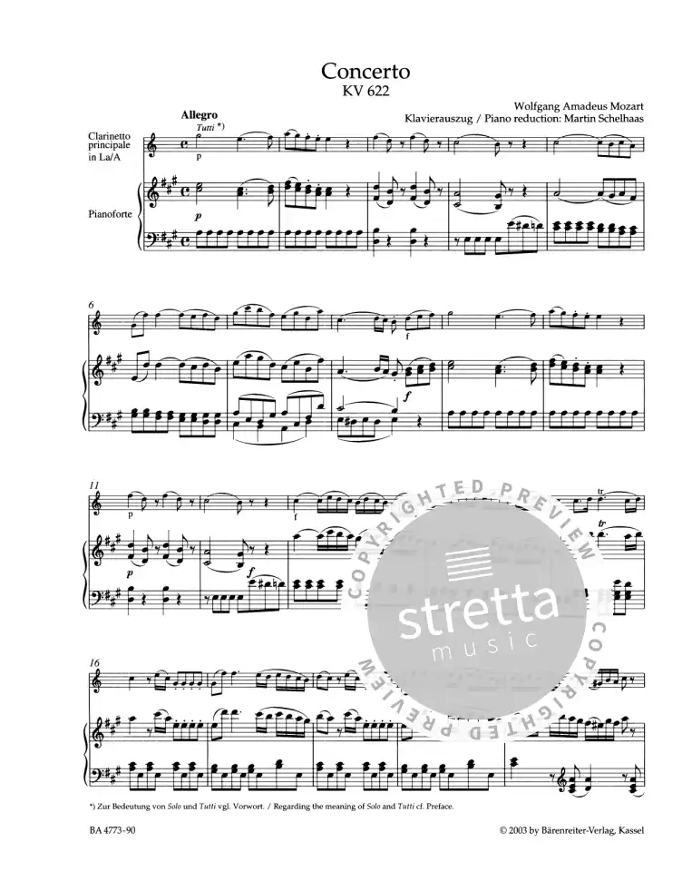 W.A. Mozart: Konzert A-Dur KV 622, Klr/BsskOrch (KA2St) (1)