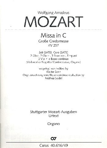 W.A. Mozart: Missa in C KV 257; Grosse Credomesse / Einzelst