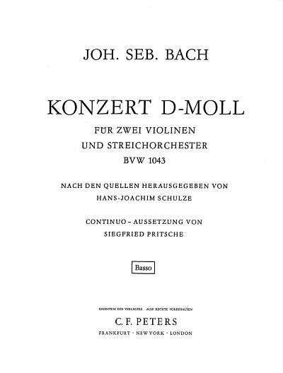 J.S. Bach: Konzert fuer zwei Violinen d-Moll, SinfOrch (VcKb