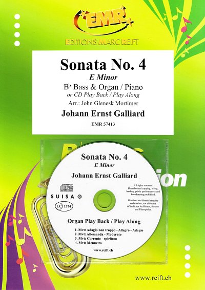 J.E. Galliard: Sonata No. 4, TbBKlv/Org (+CD)