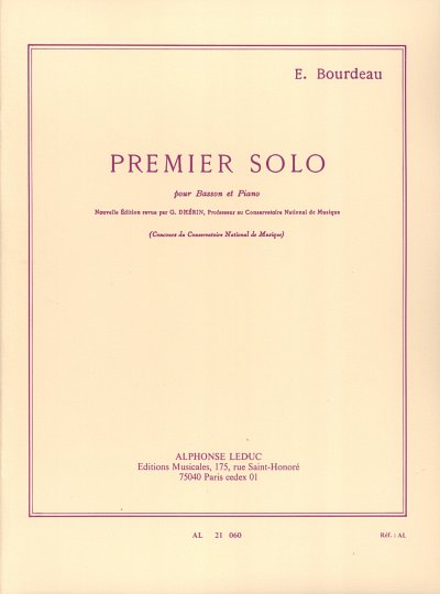 E. Bourdeau: Premier Solo pour Basson et Piano