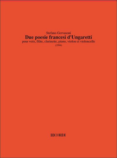 S. Gervasoni: S. Gervasoni Due Poesie Franc, GesOrch (Part.)