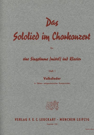 Das Sololied im Chorkonzert - Heft 1
