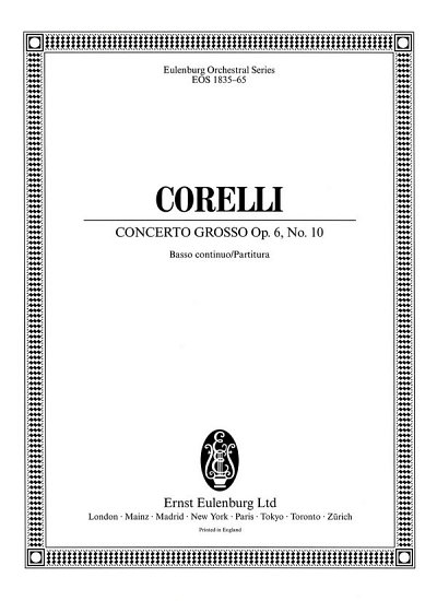 A. Corelli: Concerto Grosso C-Dur Op 6/10 Eulenburg Orchestr